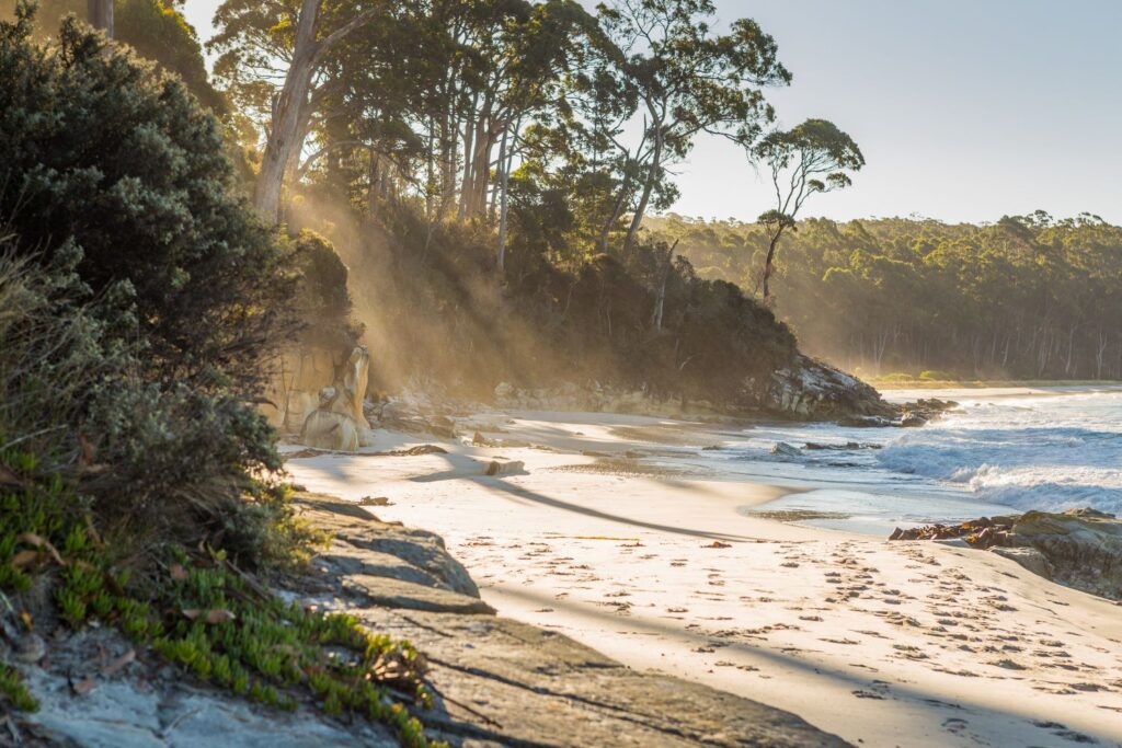 The beach at Resolution Creek in Adventure Bay, Bruny Island
