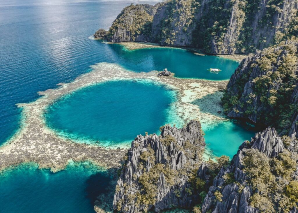 Aerial photo of Coron Bay in Palawan