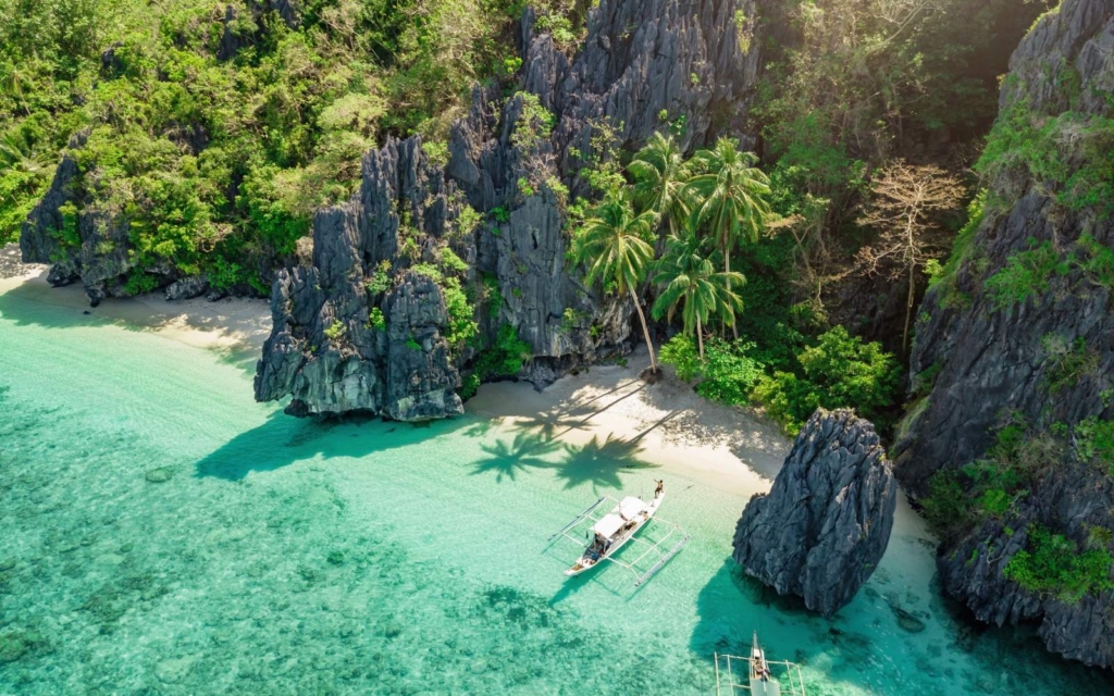 Aerial view of El Nido one of the best places to stay in Palawan
