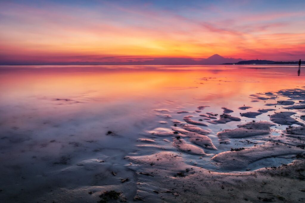 Amazing sunset from the beach at Gili Air