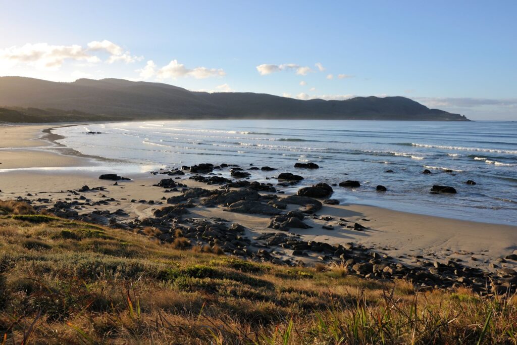 scenic beach landscape in Bruny Island in Tasmania