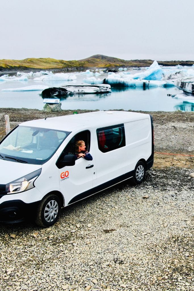 Driving in a camper around Iceland