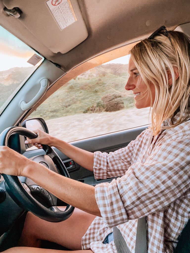 Driving on the sand in Fraser Island