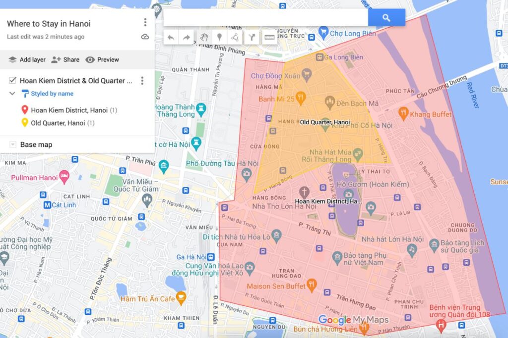 Hanoi Old Quarter and Hoan Kiem Map