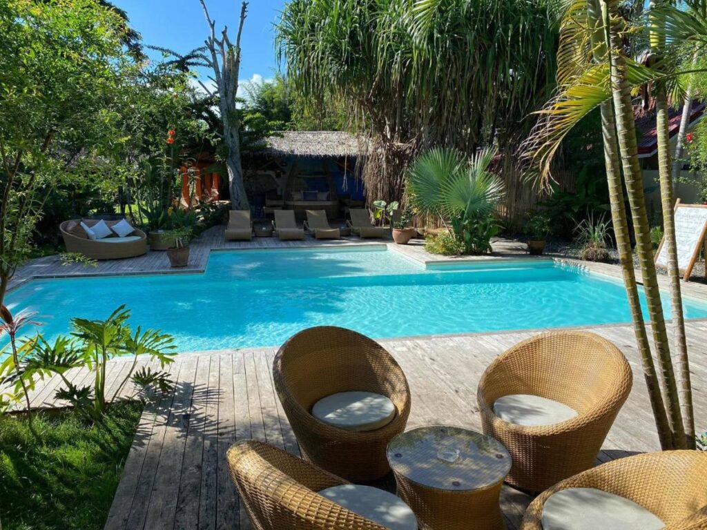 tropical outdoor pool at Hibiscus Garden Resort