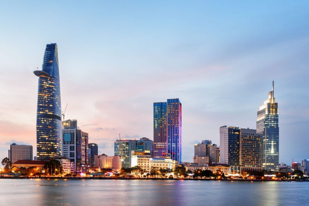 view of Ho Chi Minh City Skyline and Saigon River