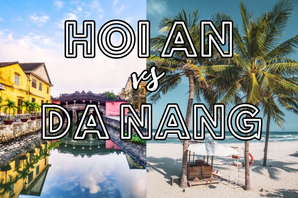 Hoi An canal side by side with beach of Da Nang