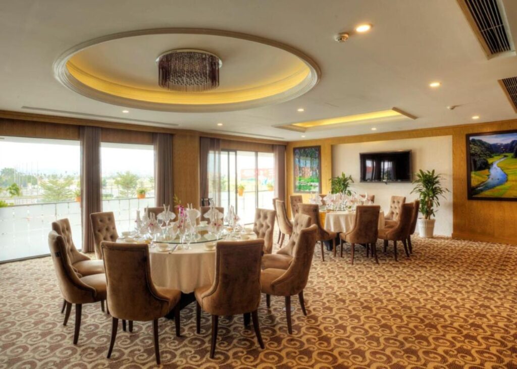 Luxury dining room at the Reed Hotel in Ninh Binh