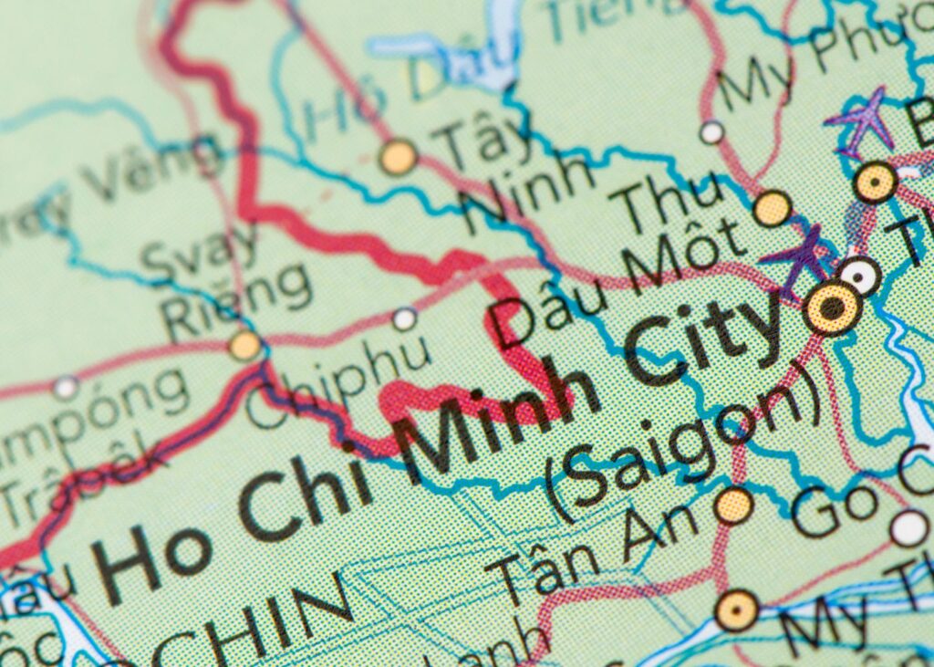 map depiction of Ho Chi Minh City