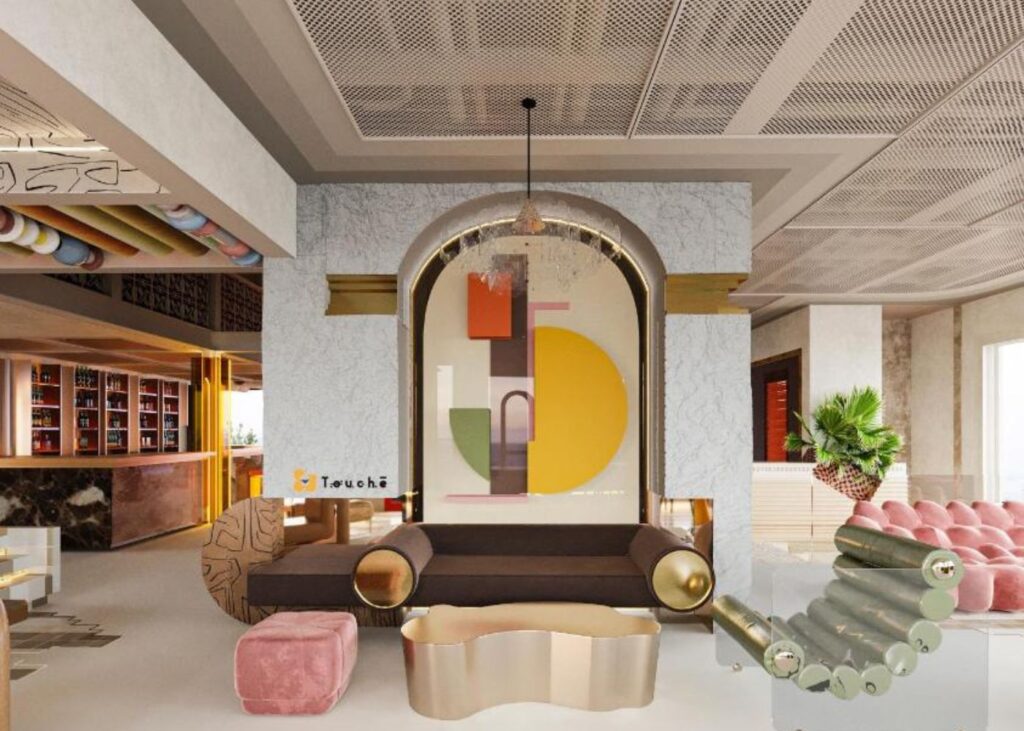 Modern furniture at Thien Thai Hotel and Spa