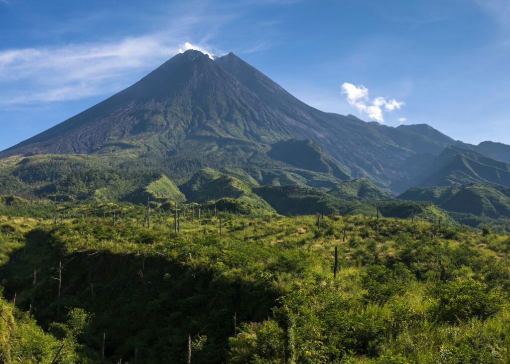 beautiful view of the Mount Merapi