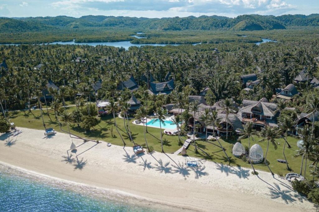 aerial view of the beach and Nay Palad Hideaway