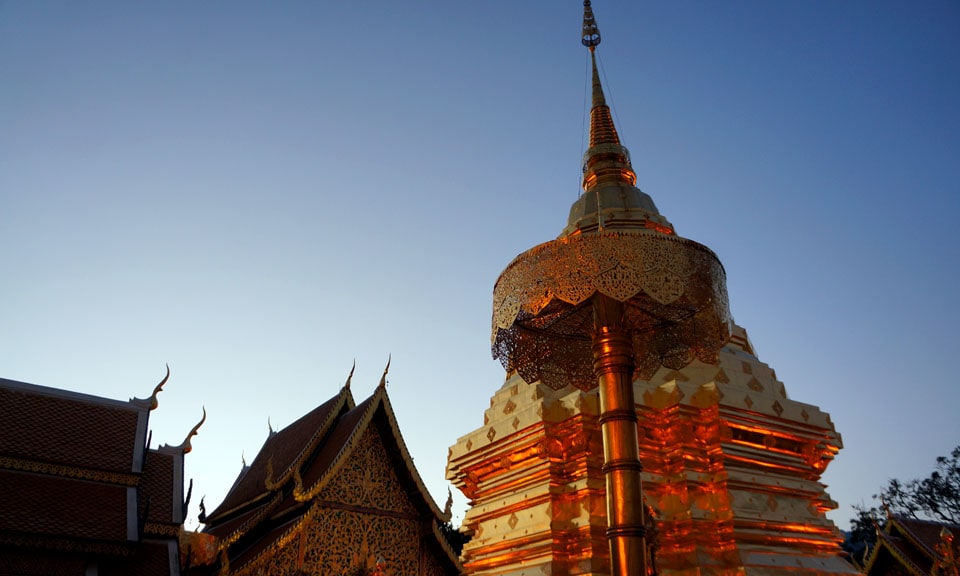 Sunset at Doi Suthep temple