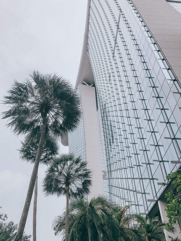 On the bottom of the Marina Bay Sands Hotel