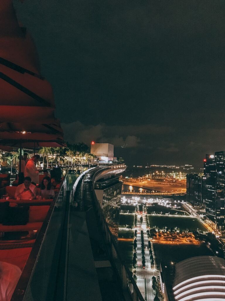On the top of the Marina Bay Sands Hotel