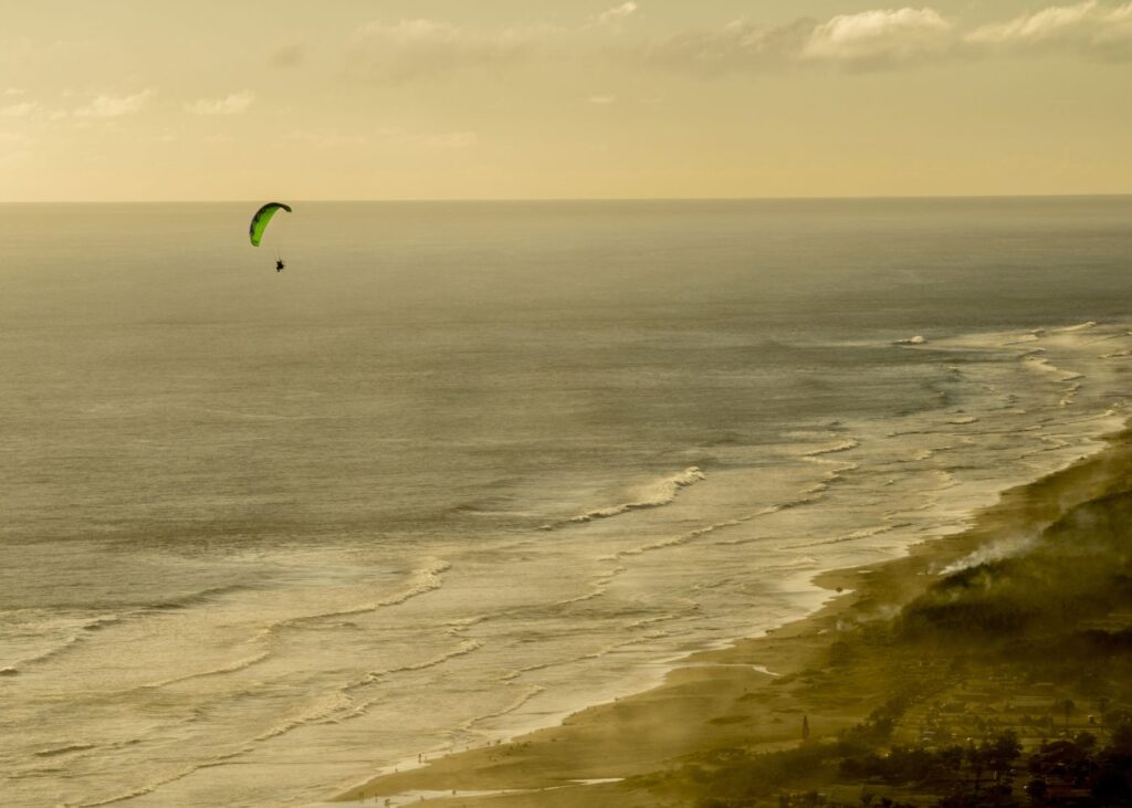 Paragliding over the Indian Sea