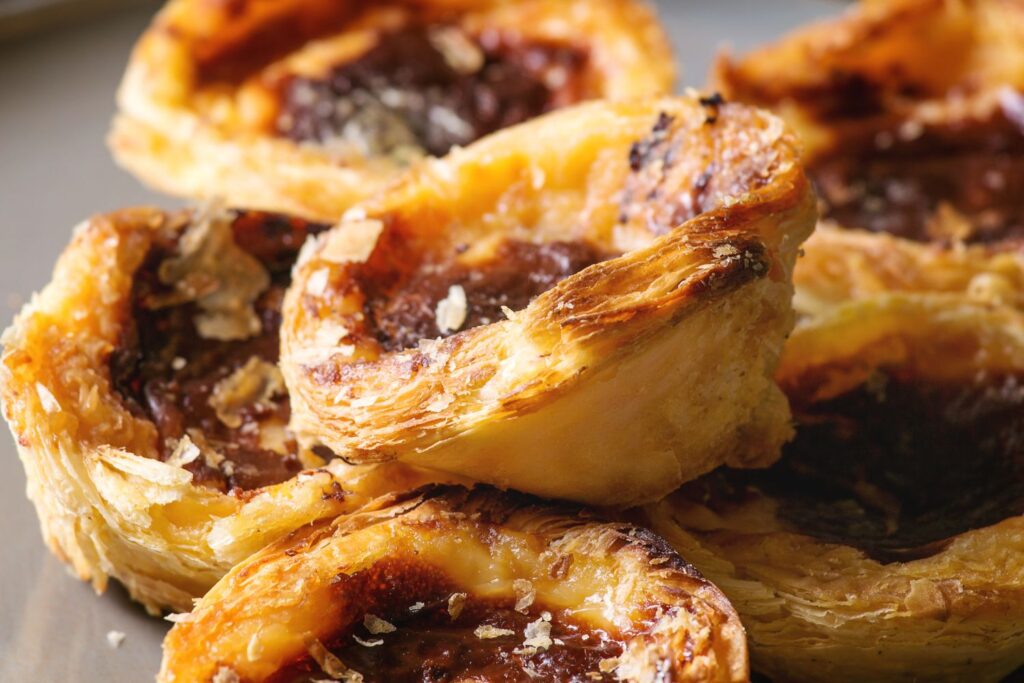 up close shot of a Pasteis de Nata Lisbon