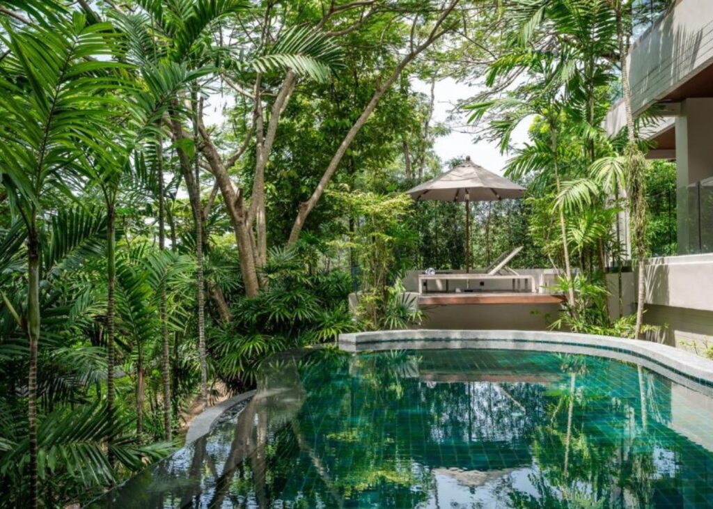Private pool with lush garden at Noku Phuket