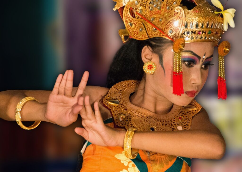 a local Indonesian girl performing the Ramayana Ballet dance
