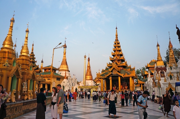 Yangon myanmar inside the Shwedagon Pagoda