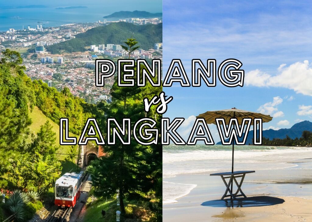 Side by side land view of Penang and Langkawi, two island destinations in Malaysia