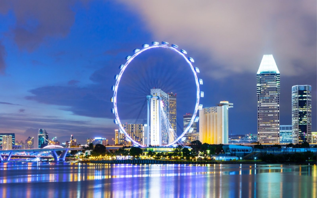 Singapore Flyer at night