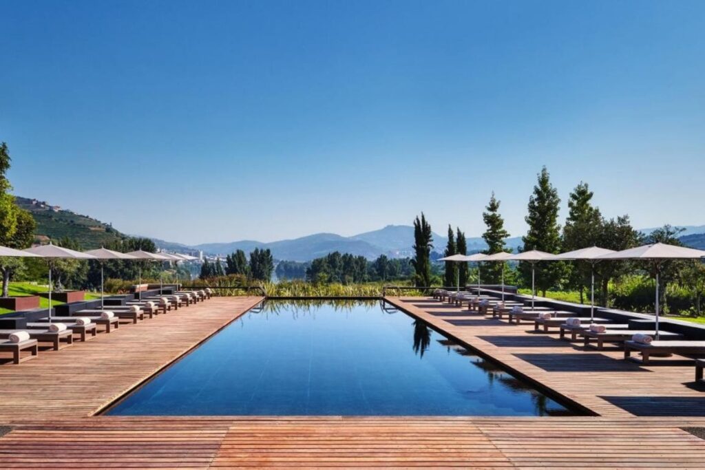 infinity pool with amazing nature view