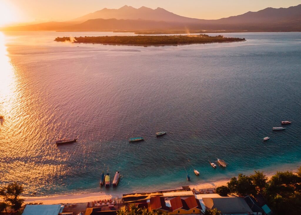 Sunrising over the Gili Islands