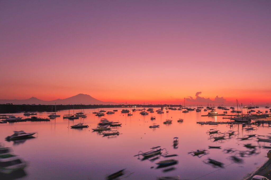 colorful Sunset near Serangan Port