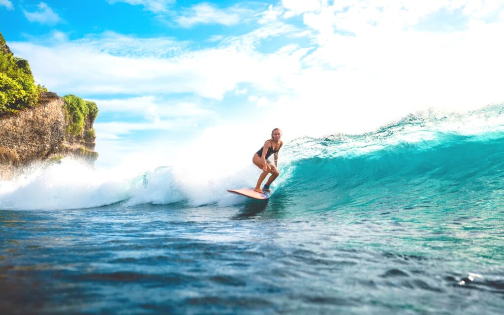 surfing in Bali