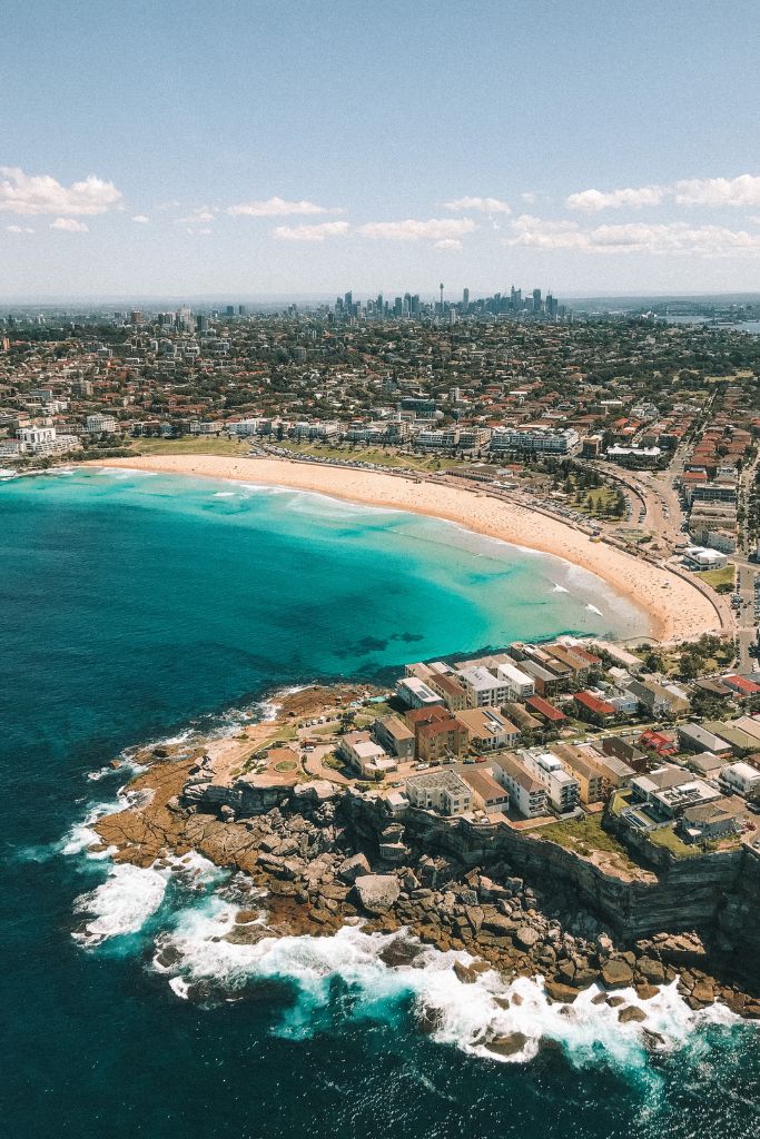 Sydney Skyline from Bondi Beach