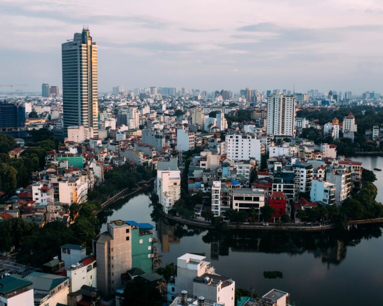 Panoramic view of Hanoi City in Vietnam