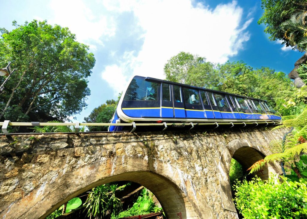 Tram to visit Penang Hill on rock bridge