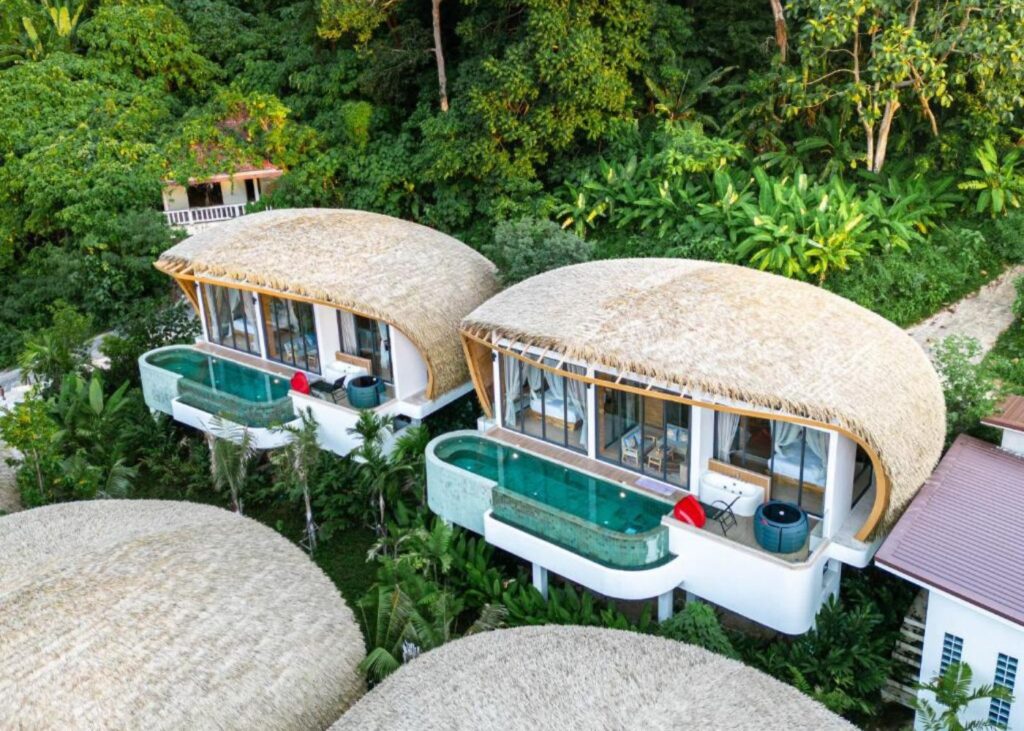Tree-top villas with a private pool at Three Monkeys Resort