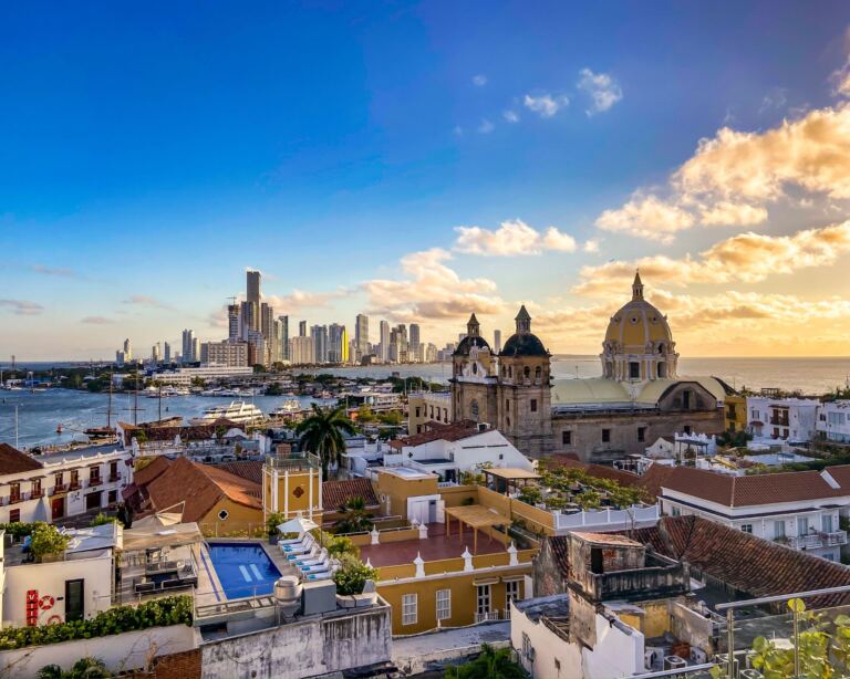 Streets of Cartagena in Colombia, South America.