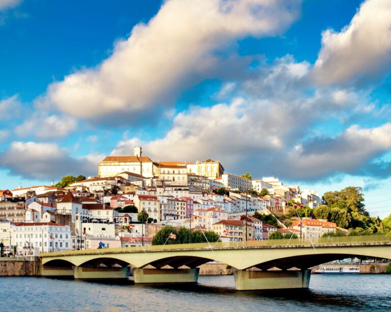 Panoramic view of Coimbra city in Portugal.