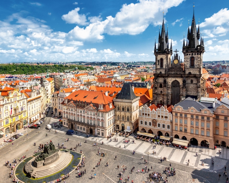 Old town square in Prague.