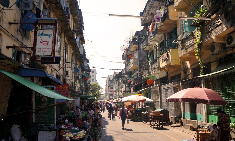 in yangon's streets