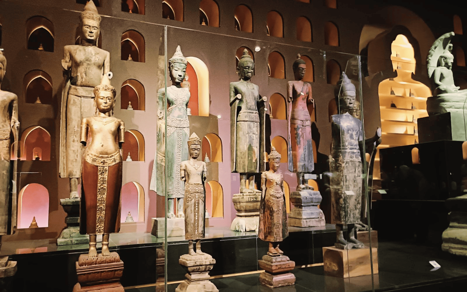 Buddha statues in the Angkor National Museum in Siem Reap
